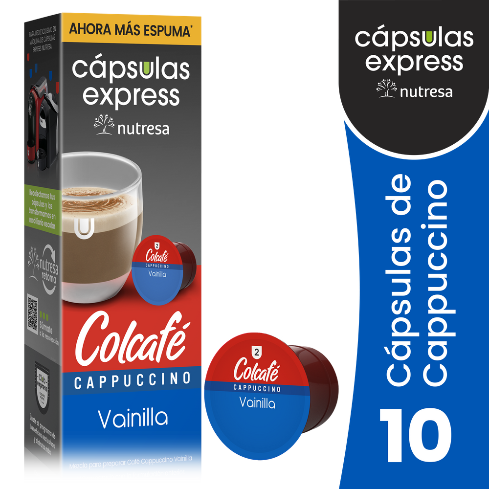 Colcafe Cappuccino Vainilla Cápsulas 10 Unidades | SuperBooM